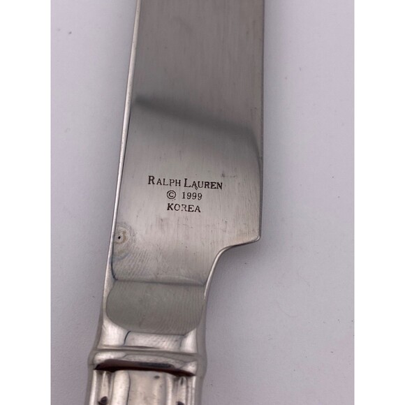 Vtg Ralph Lauren SINCLAIR 1999 Stitched Edge Silverware Flatware Butter Knife - Picture 4 of 4